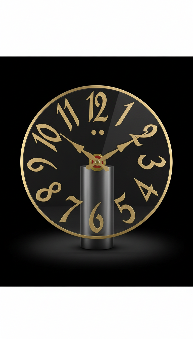 Orologio da muro in vetro calligrafico