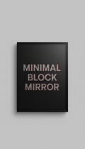 Specchio inciso minimal lettering nero profondo